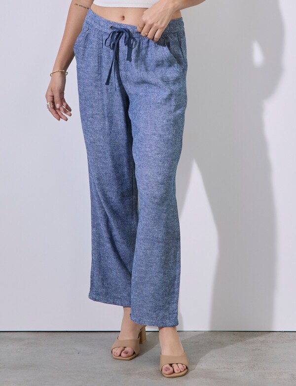 Pantalon Lino AZUL