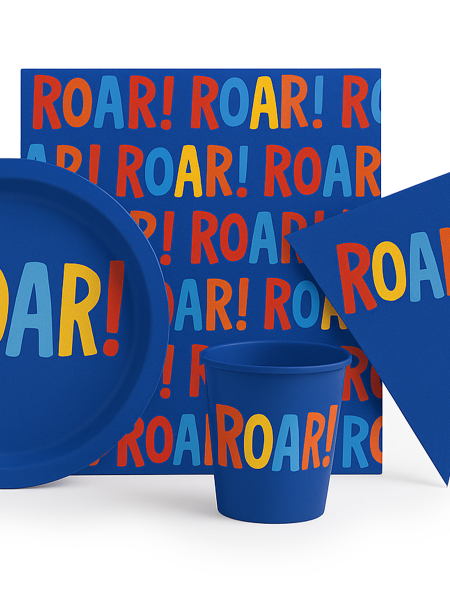 PARTY SET DINOS COMPLETO 38PC CELESTE (V)