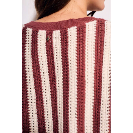 Chaleco Rayado Bordeaux