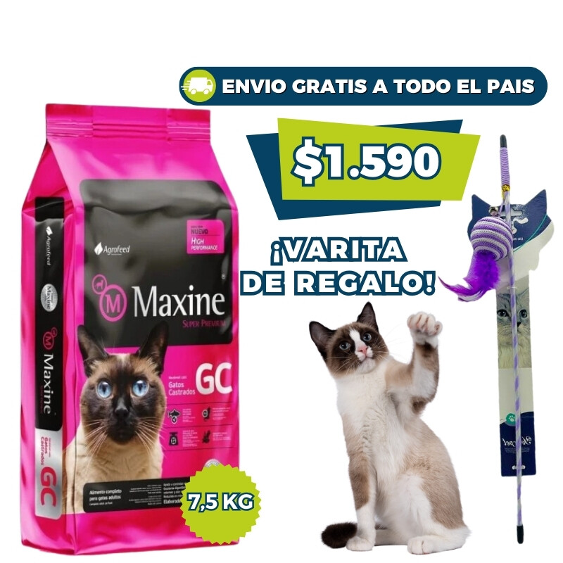 MAXINE GATOS CASTRADOS 7.5 KG + VARITA DE REGALO!