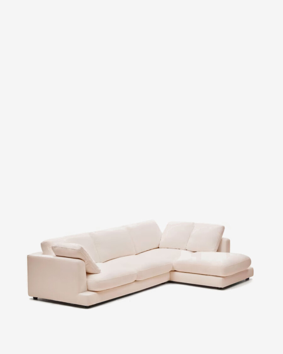 Sofá Gala 4 plazas con chaise longue - derecho beige 300 cm 