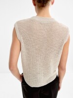 Chaleco De Punto Con Botones beige