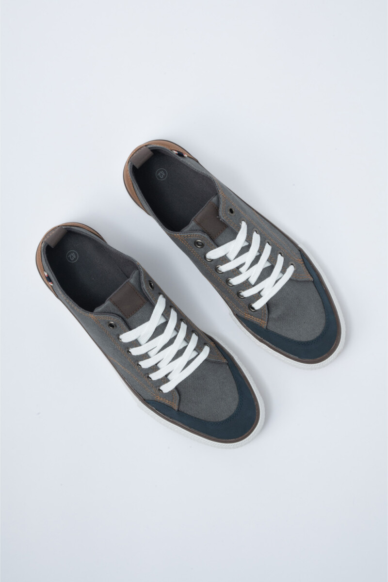 Zapatilla acordonado casual Gris