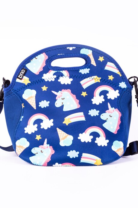 Lunchera Neopreno brio Con Correa Ajustable Unicornios