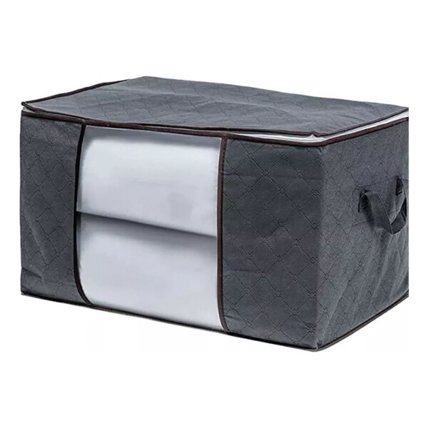 Set Caja Organizadora X2 Ropa Guarda Mantas Frazadas Variante Color Gris
