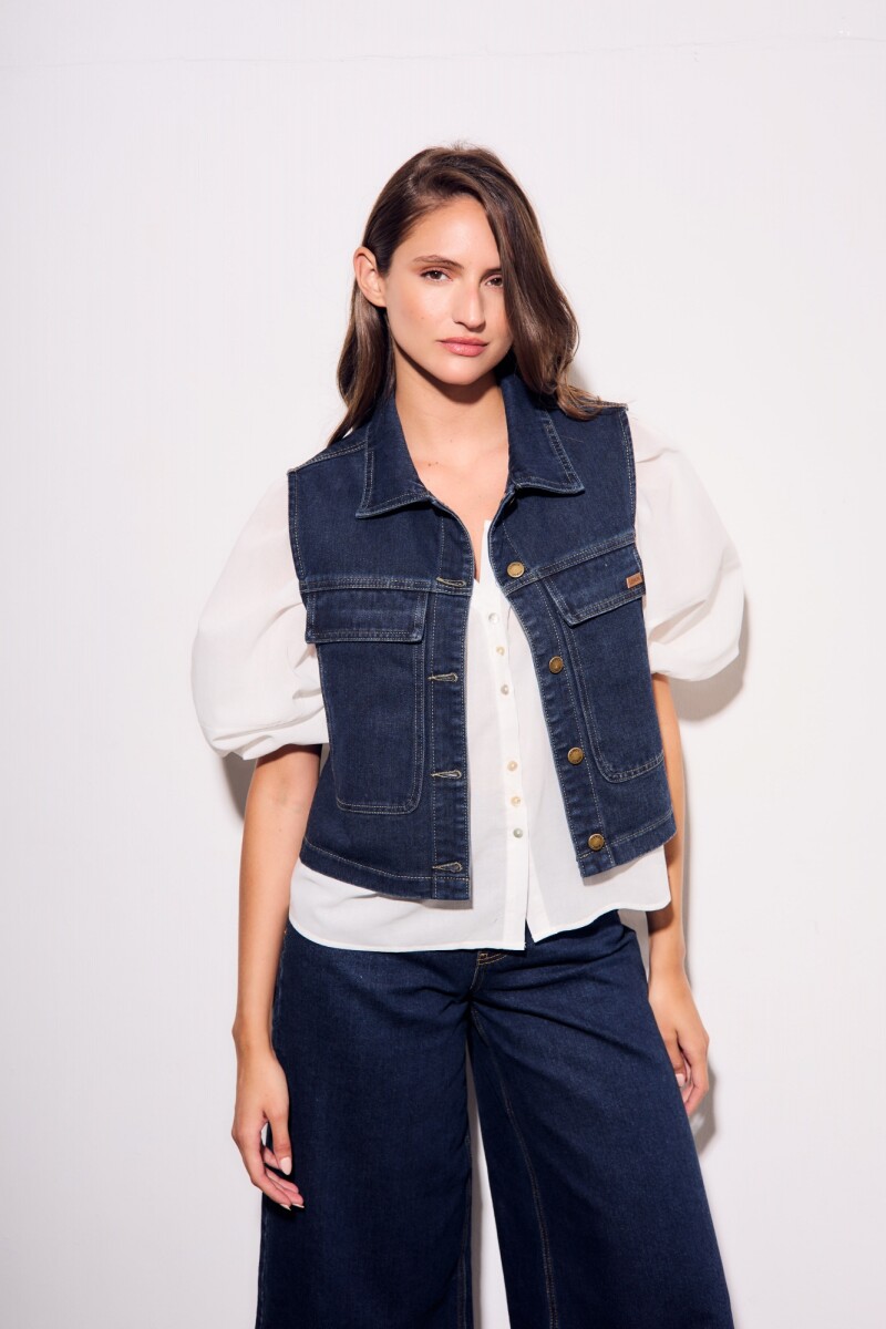 Chaleco Denim Bolsillos - Jean 