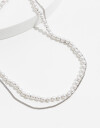 Collares Cortos Perla Collar Doble Con Perlas - Plateado Rodio