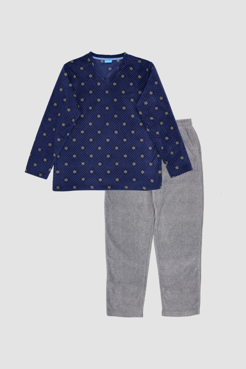 PIJAMA CON PUNTITOS - AZUL 