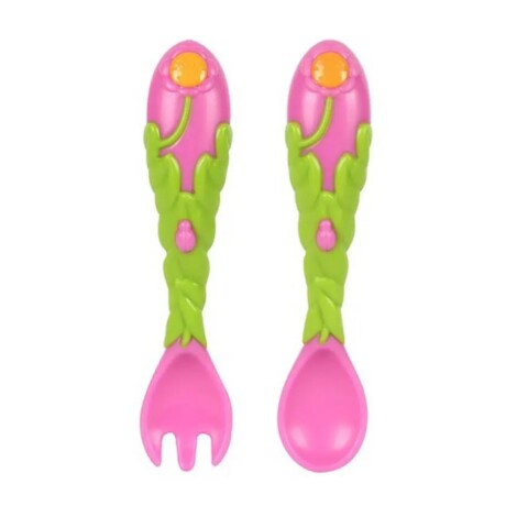 Set Nuby Cuchara y Tenedor Flower Libre Bpa 001