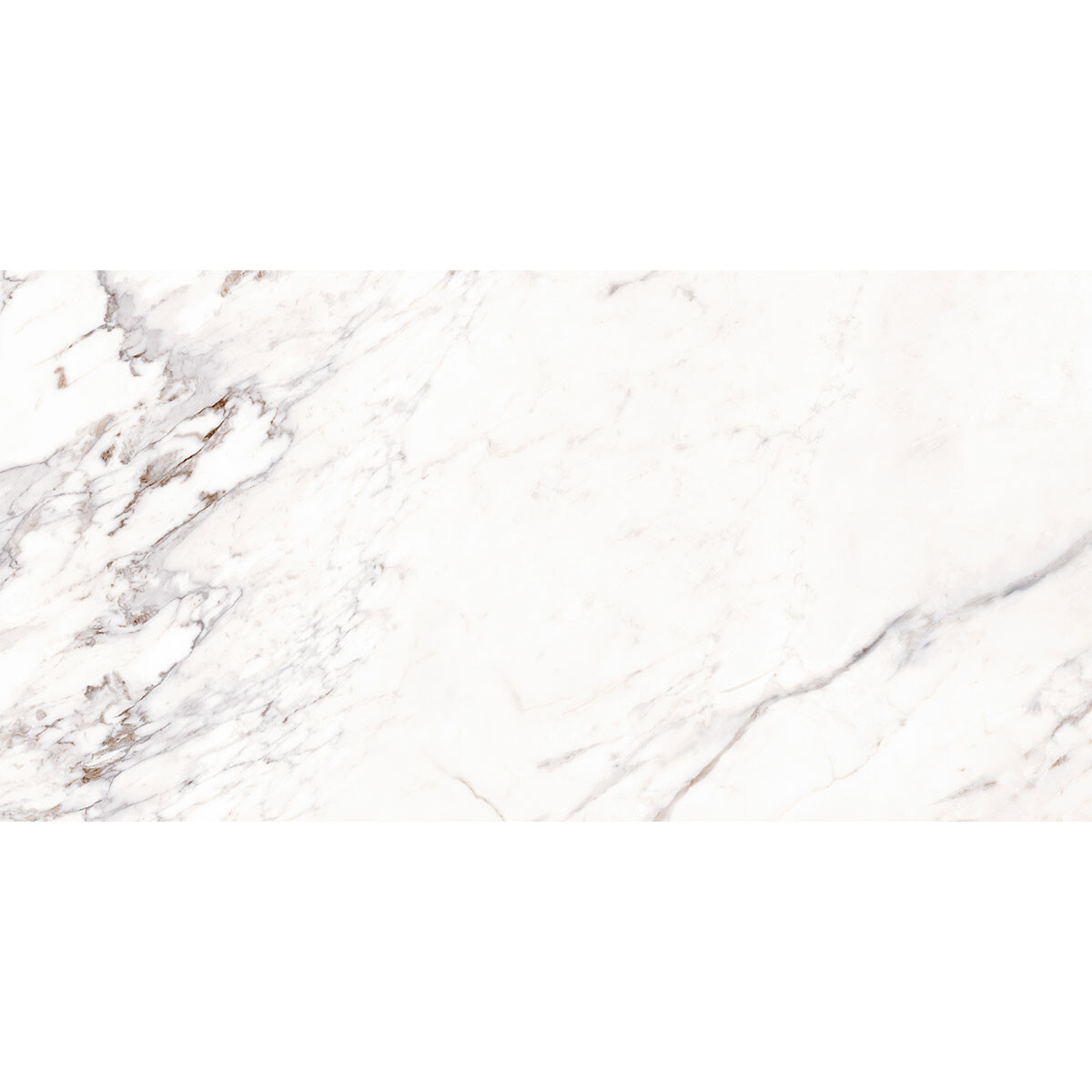 Porcelanato Rectangular 60X120 Brillo Blanco Marmolado 