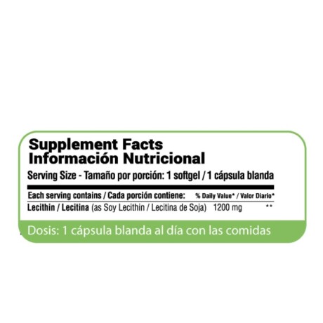 ¡OFERTA IMPERDIBLE! Lecithin 1200 Mg X 100caps Qualivits ¡OFERTA IMPERDIBLE! Lecithin 1200 Mg X 100caps Qualivits
