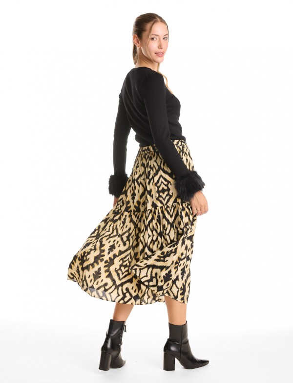 Blusa Puño Faux Fur Desmontable NEGRO