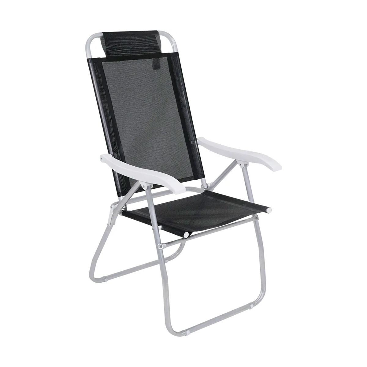 Silla Plegable de Aluminio 4 Posición - NEGRO 