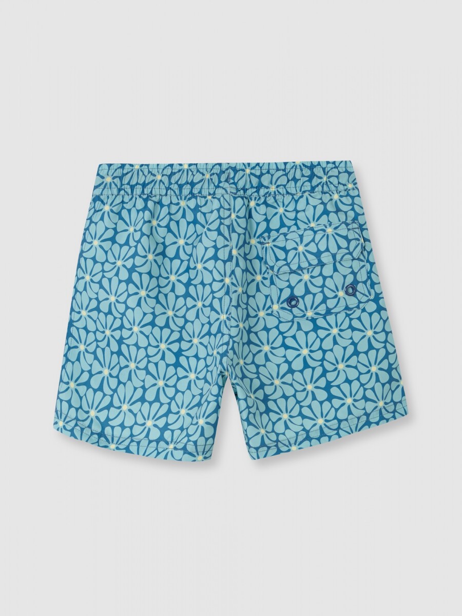Bañador Estampado Retro Azul
