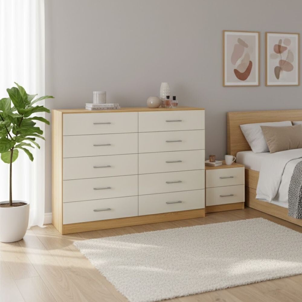 CÓMODA CAJONERA GUARDARROPA 10 CAJONES NATURE