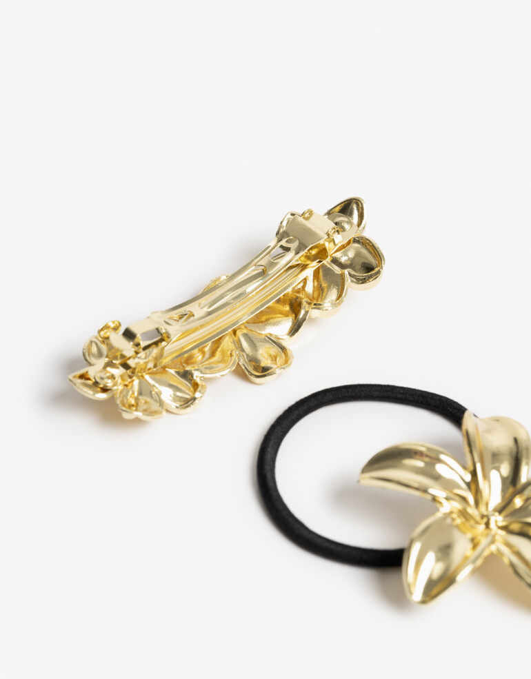 Accesorios Pelo Set Varios Pony Cuff Metálica. - Dorado