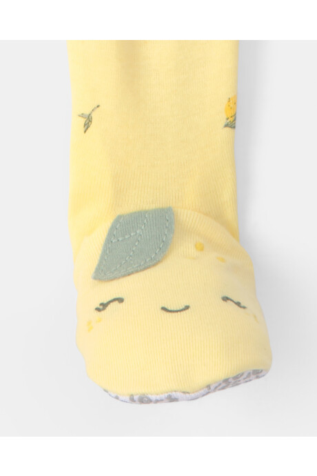 Pijama enterito de algodón con pie, amarillo, diseño limones. Talles 12-24M Pijama enterito de algodón con pie, amarillo, diseño limones. Talles 12-24M