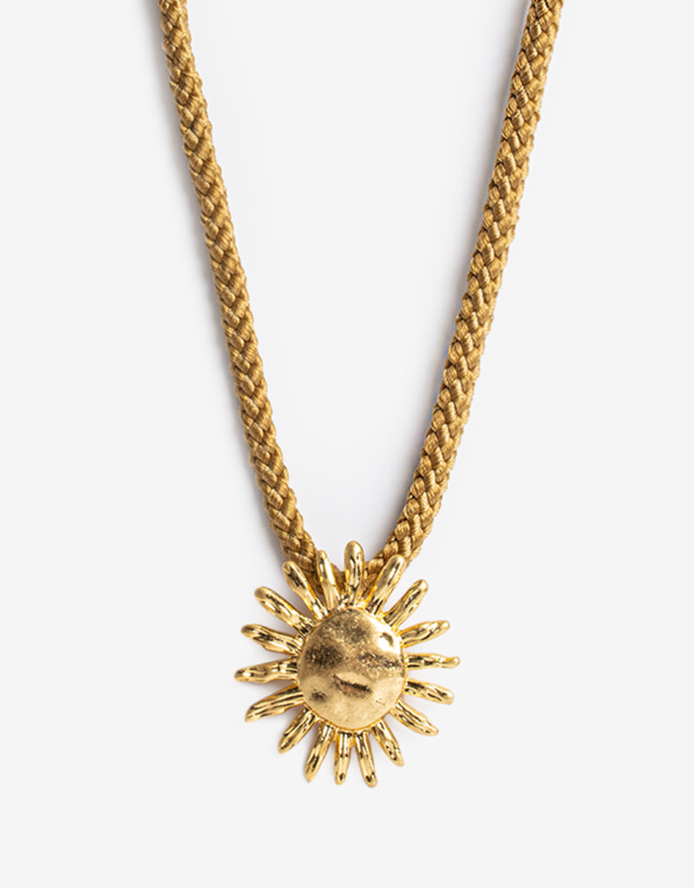 Collares Cortos Cordón Collar Corto Cordón Sol - Dorado Oro Amarillo