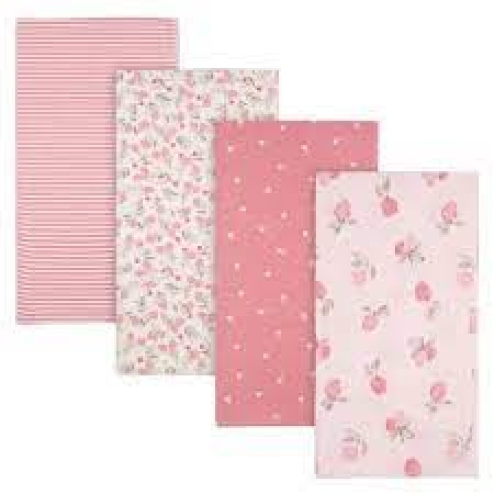 Set sabanas recibidores multifuncion gerber x4 apples rosa