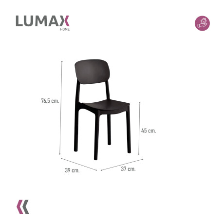Silla Plastico Lumax Bruselas living comedor jardín Negro