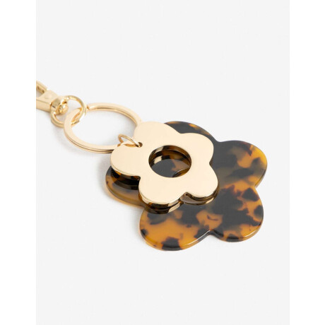 Llavero De Flor Y Con Dije ''happiness'' Combinacion Tricolor