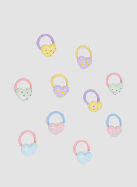 Set de gomitas corazon para el pelo Surtidos