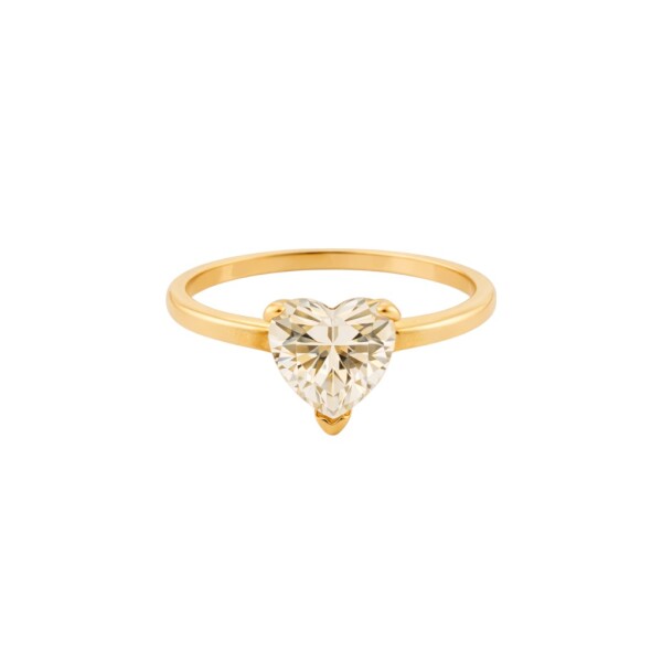 Anillo Corazón-Oro bajo-Piedra zirconia-AN8019 conpiedra
