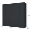 Ropero Americana PLUS 6 puertas 4 cajones - 100% MDF Gris