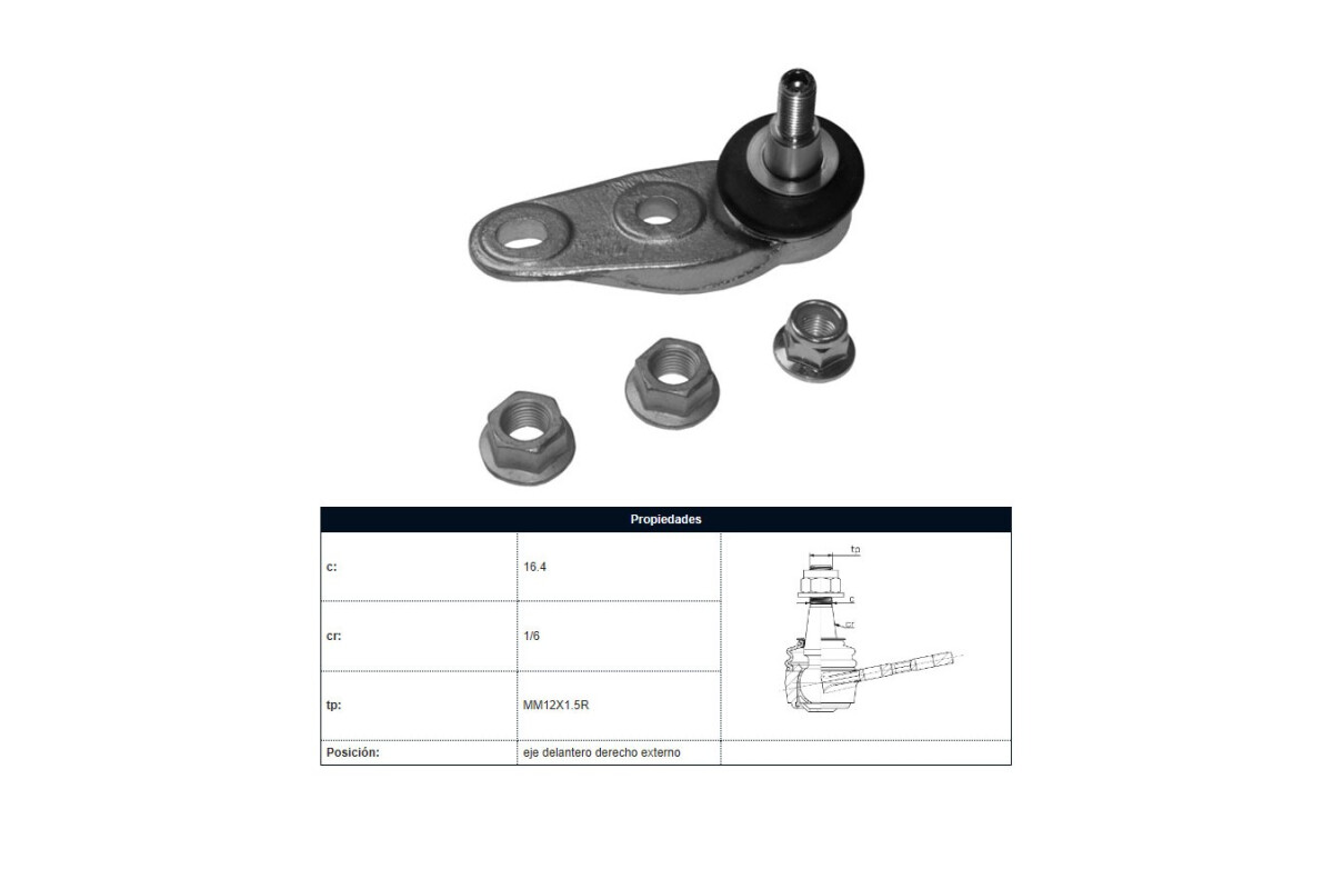 Rotula Del Mini Cooper S (R56)/Clubman Cooper S (R55)/Cooper (R56) 08-15 Der Rotula Del Mini Cooper S (R56)/Clubman Cooper S (R55)/Cooper (R56) 08-15 Der