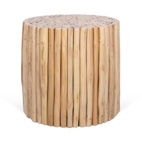 MESA AUXILIAR MADERA NATURAL-BEIGE CYLINDER NATURAL