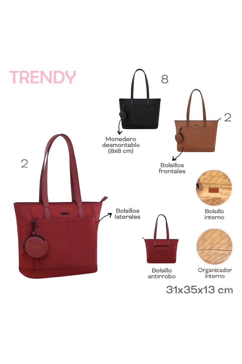 Bolso Trendy Bordeaux