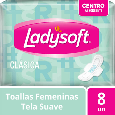 Toallas femeninas Ladysoft clasica con alas 8 unidades Toallas femeninas Ladysoft clasica con alas 8 unidades