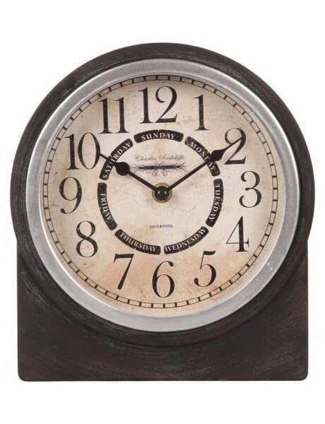 RELOJ DE MESA HIERRO D20X22X5.5CM VINTAGE RELOJ DE MESA HIERRO D20X22X5.5CM VINTAGE