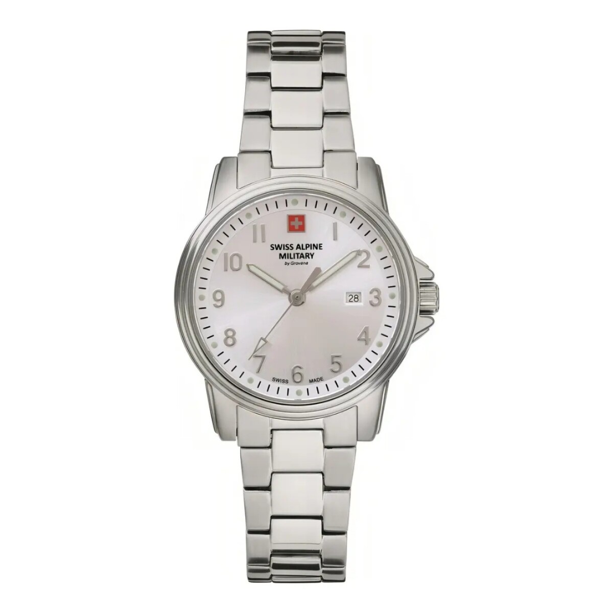Reloj Swiss Alpine Military Leader 7711.1132 Para Mujer Con Correa De Acero 