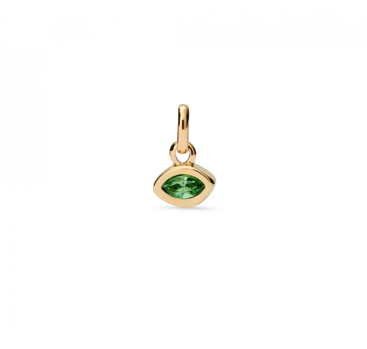 CHARM BAÑADO EN ORO 18K CON CRISTAL VERDE - Charm 