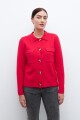 Chaqueta tejida cuello polo rojo