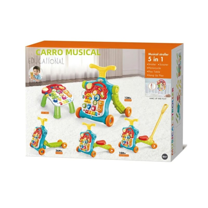 Caminador 5 En 1 Bebé Andador Multifuncional Juguete Musical Caminador 5 En 1 Bebé Andador Multifuncional Juguete Musical