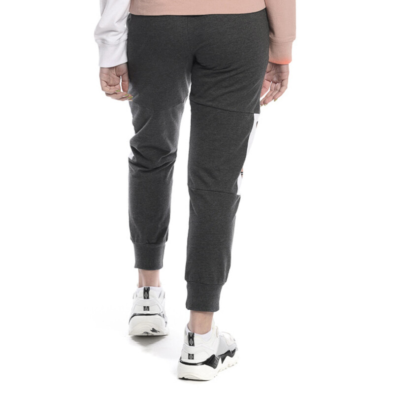 Pantalon de Mujer Umbro c/Puño Wns Negro Melange - Rosado Coral