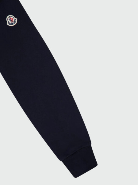 Moncler - Chaqueta con Cremallera de Algodón Azul Marino