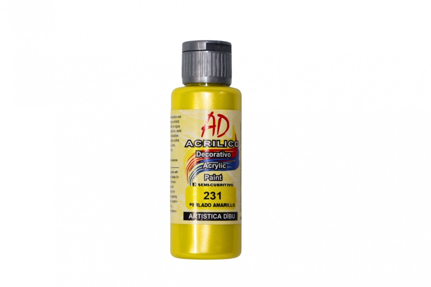 PINTURA ACRILICA ARTISTICA DIBU 60 ML. DIFERENTES COLORES - COLOR PERLADO AMARILLO 231 