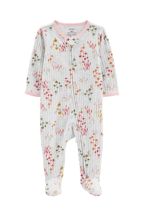 Pijama una pieza de algodón con pie diseño flores 0