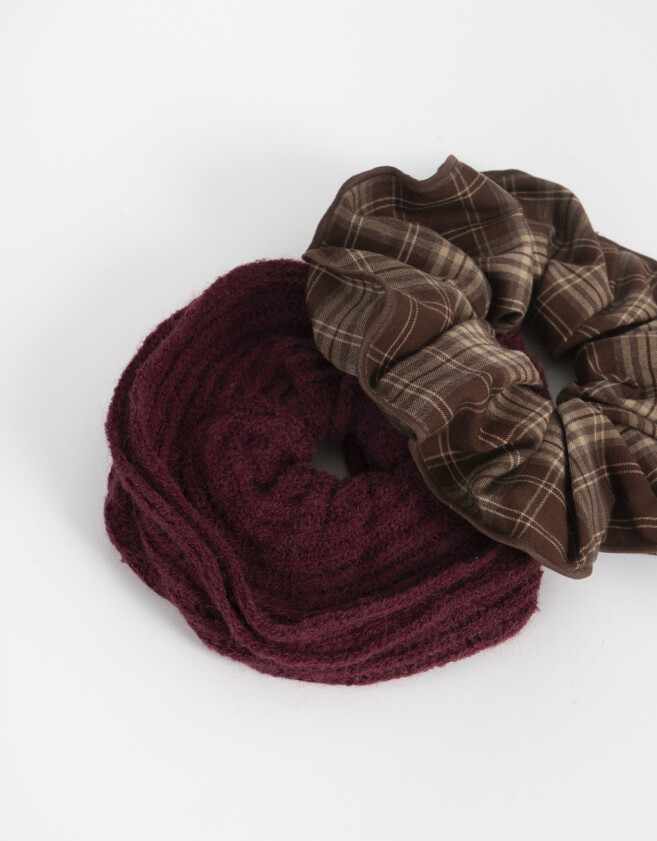 Skunzies Tejida Scrunchie - Combinacion Bicolor