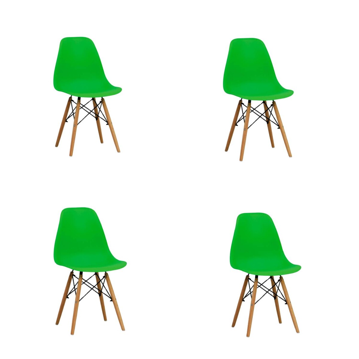 Silla De Comedor Eames Pack 4 Unidades Varios Colores Lumax - Verde 