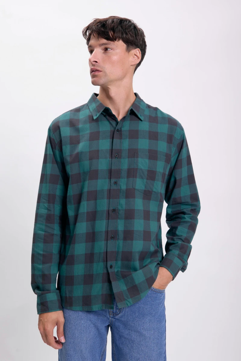 Camisa cuadros - Verde Petroleo 