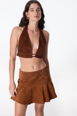 Top Corto Tach - Leather Marron