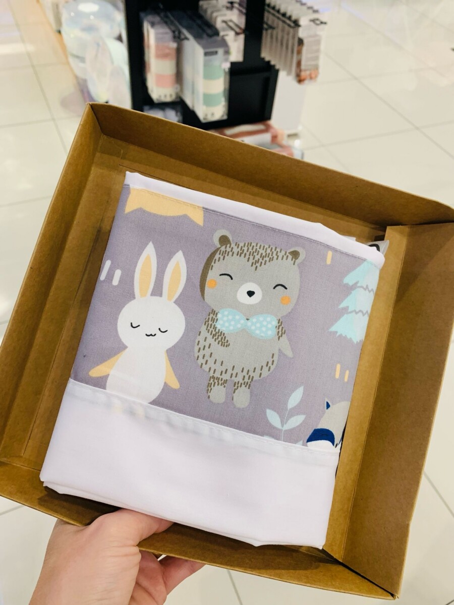 Sabanas minicuna colecho Little Ones - grey friends 