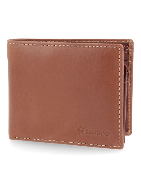 Billetera Cuero Premium con Volante interior Brandy