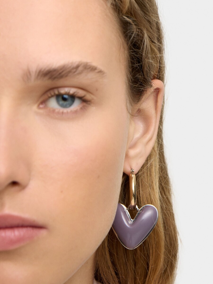 Aros De Corazón violeta