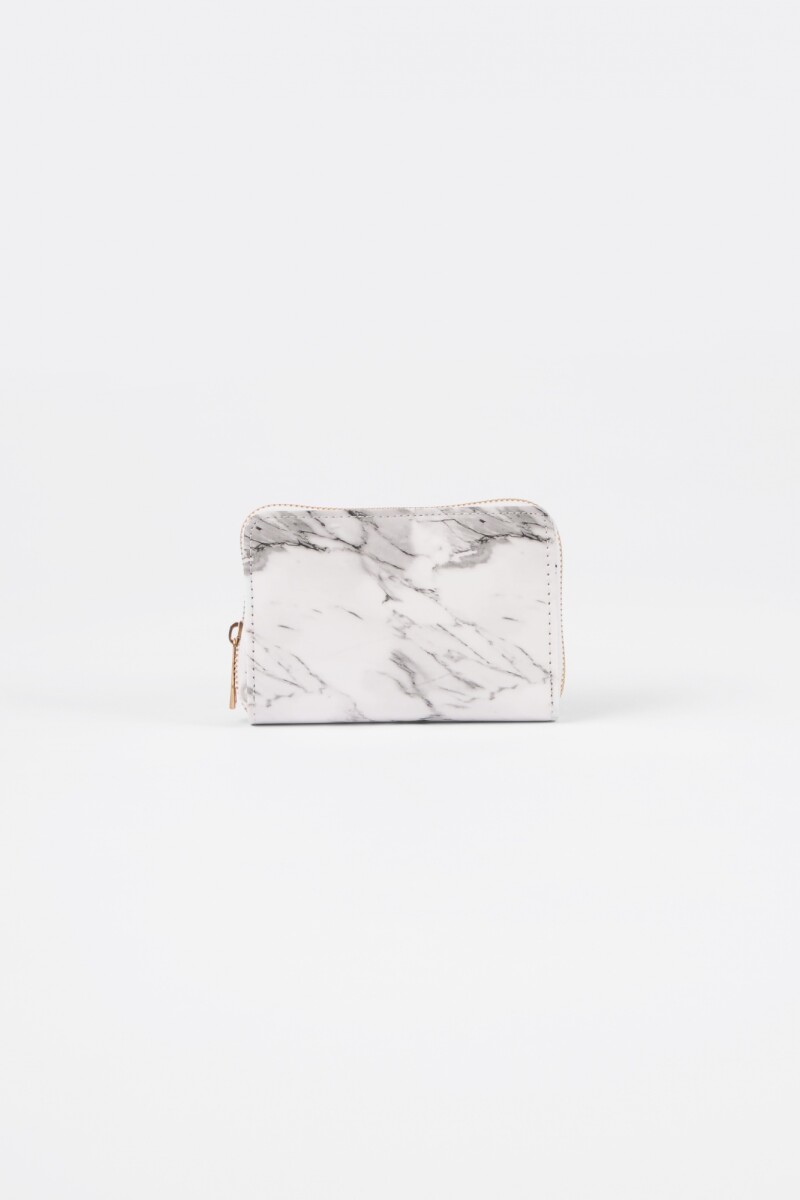 Billetera mediana marmolada BLANCO