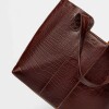 Shopper The Braided En Cuero Grabado Croco Red Tabaco